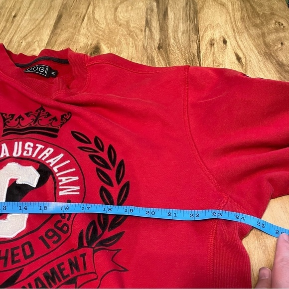 Coogi Red Australian Tri Nations Tournament Sweatshirt Embroidered Sweater XL - Picture 6 of 10